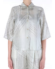 ALYSI CAMICIA IN SETA STAMPATA 116285/P6223 PIST Pistacchio