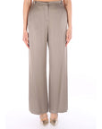 ALYSI PANTALONE IN SATIN 116162/P6221 TAUPE Tortora