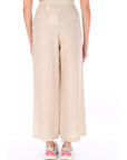 ALYSI PANTALONE IN SETA AMPIO 116149/P6003 GESSO Gesso