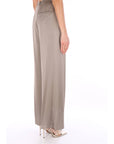 ALYSI PANTALONE IN SATIN 116162/P6221 TAUPE Tortora