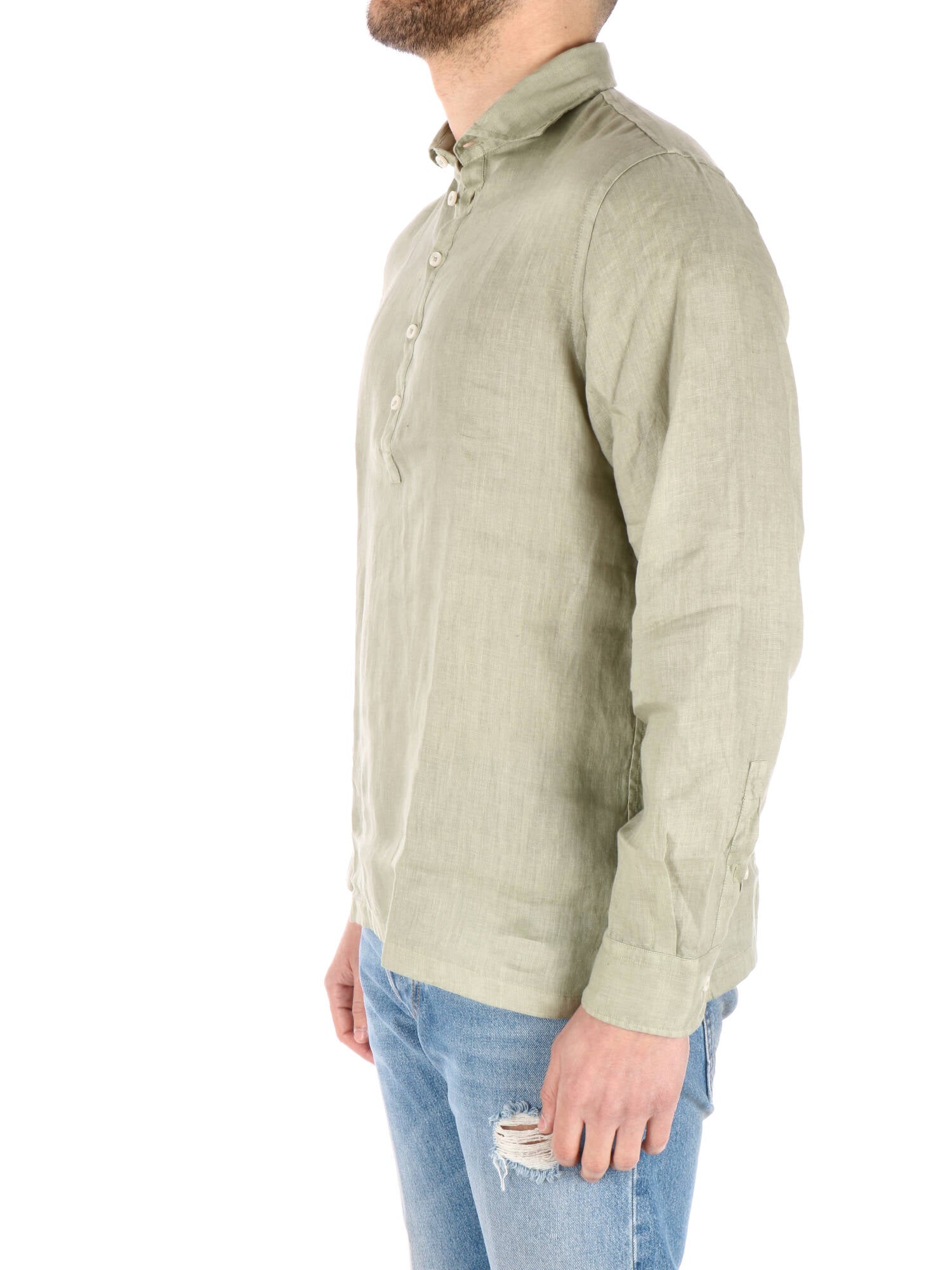 Altea camicia uomo in lino verde