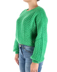 Kocca maglia verde crop traforata