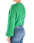 Kocca maglia verde crop traforata