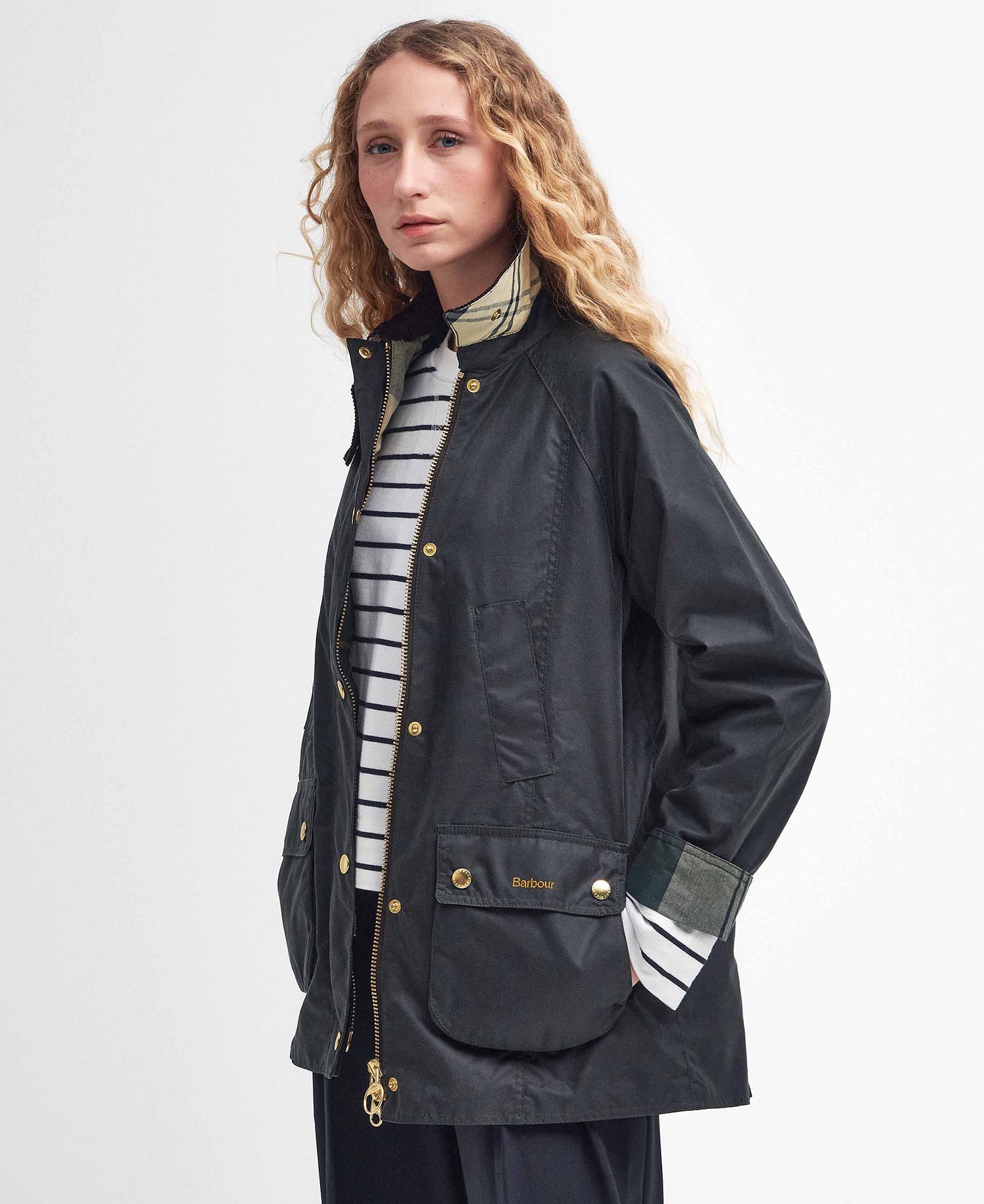 Barbour Giacca Cerata Modern Beadnell Donna Sage/Ancient
