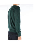 Kangra Maglia Girocollo in Misto Lana Merinos e Seta Uomo Verde Bottiglia