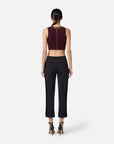 Pantaloni Crêpe Dettagli Smoking Nero