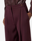 Elisabetta Franchi Pantaloni Crêpe Dettagli Logo Merlot