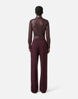 Elisabetta Franchi Pantaloni Crêpe Dettagli Logo Merlot