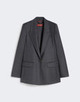 Max Mara Studio Blazer Regular Fit in Flanella Grigio Scuro