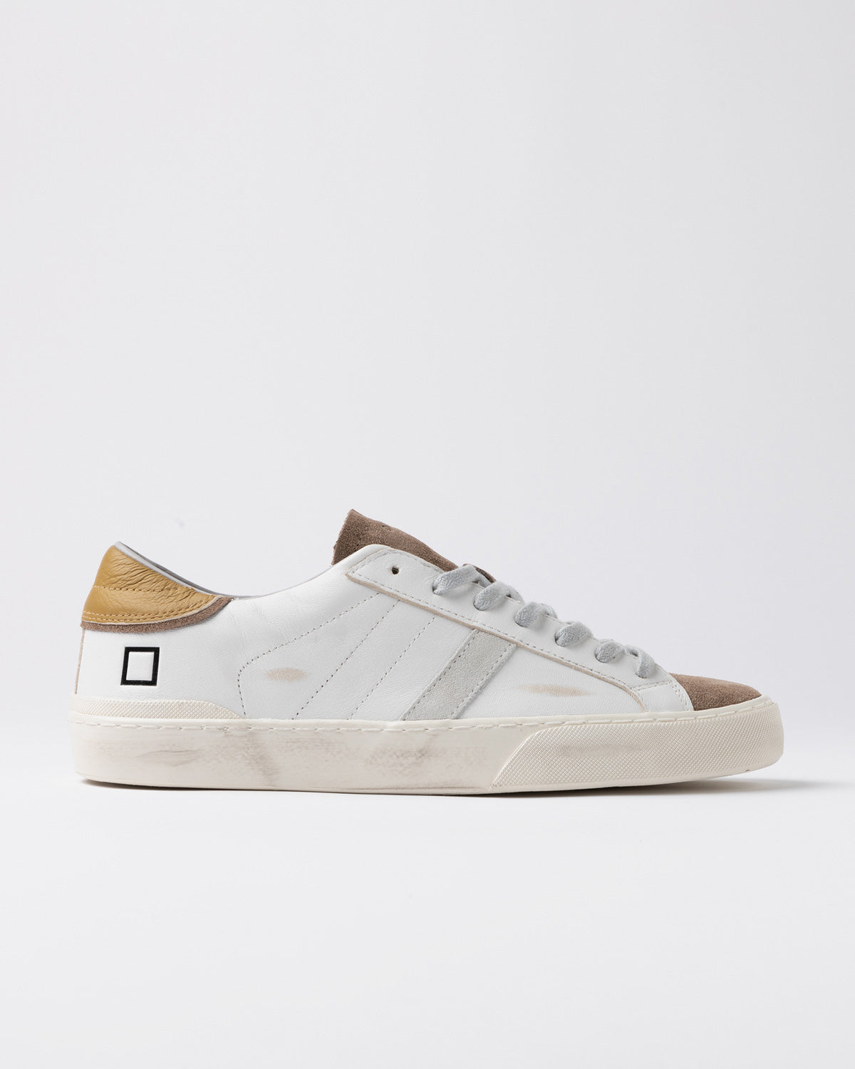 D.A.T.E. Sneakers Hill Low Scratch Uomo Bianco/Senape
