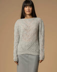 Kocca Pullover Girocollo Lavorato Donna Grigio Chiaro Melange