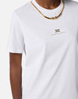Elisabetta Franchi T-Shirt Jersey Collana Gesso