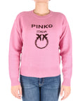 Pinko pullover rosa logo Love Birds