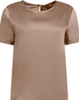 Max Mara Weekend T-Shirt in Raso e Jersey Donna Nocciola