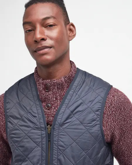 Barbour Gilet/Fodera Trapuntata con Zip Blu Navy