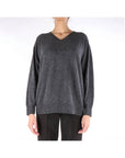 Alysi Maglia in Cashmere con Scollo a V Antracite