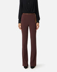 Elisabetta Franchi Pantaloni in Crêpe con Catena Gioiello Merlot