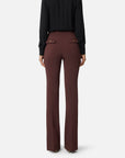 Elisabetta Franchi Pantaloni in Crêpe con Catena Gioiello Merlot