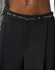 Elisabetta Franchi Bermuda Crêpe Nastro Logo Nero