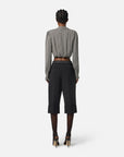 Elisabetta Franchi Bermuda Crêpe Nastro Logo Nero