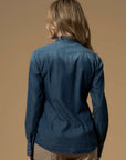 Kocca Camicia Denim con Bottoni Madreperla Donna Blu