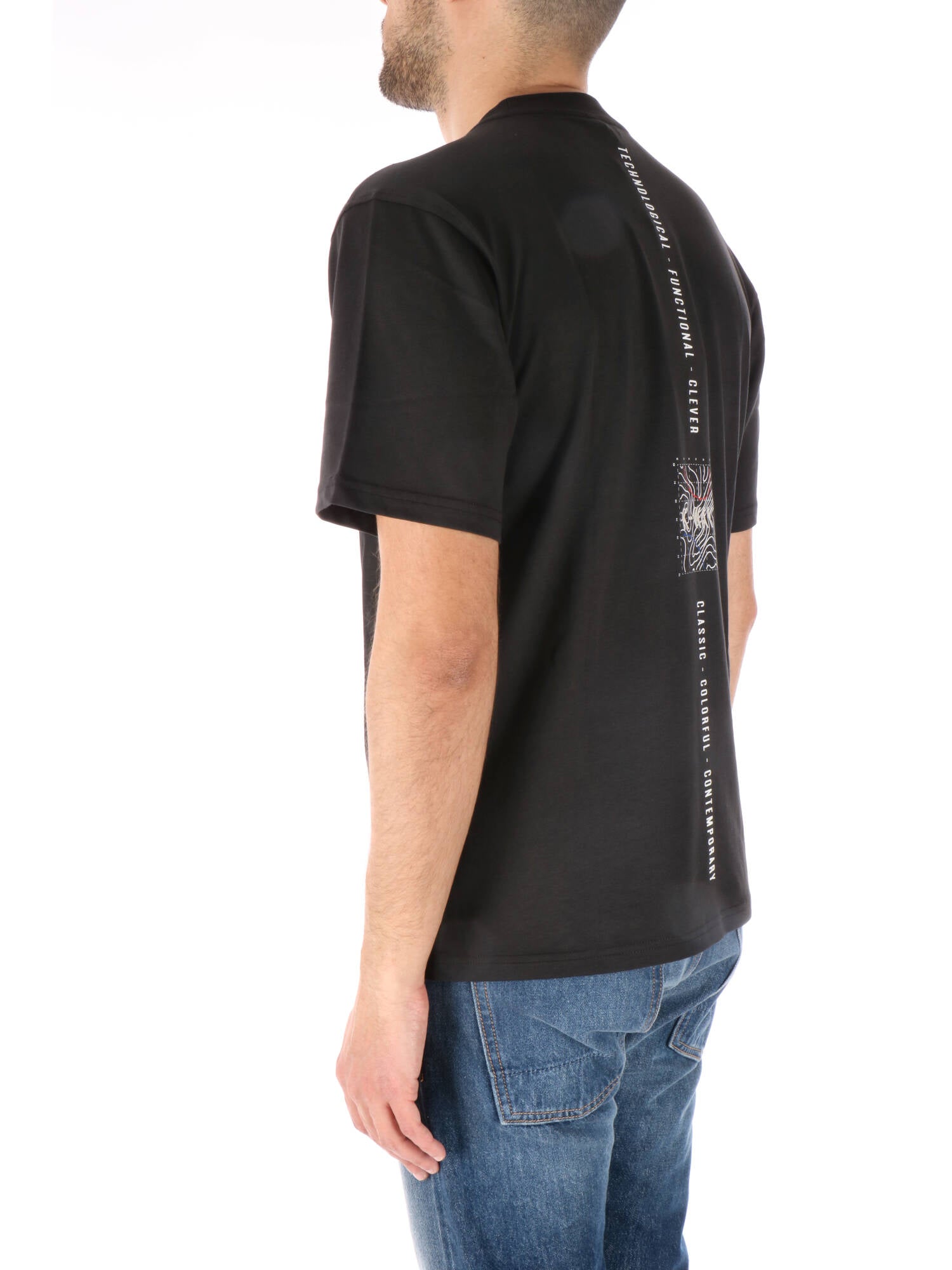 K-way t-shirt nera con stampa