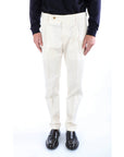 Berwich Pantaloni Retro con Fibbie Laterali e Pences Uomo Ecru