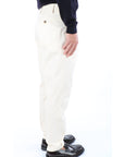 Berwich Pantaloni Retro con Fibbie Laterali e Pences Uomo Ecru