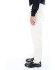 Berwich Pantaloni Retro con Fibbie Laterali e Pences Uomo Ecru