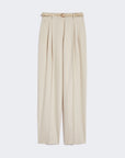 Max Mara Studio Pantalone in Saglia di Lana Beige