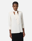 Elisabetta Franchi Camicia Georgette Fusciacca Latte
