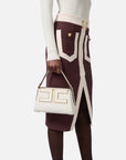 Elisabetta Franchi Tote Piccola Logo Latte