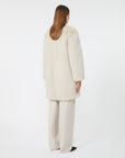 Max Mara Studio Cappotto in Tessuto Faux Fur Beige