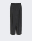 Max Mara Weekend Pantalone in Tela di Lana Grigio Scuro