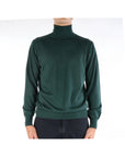 Kangra Maglia Dolcevita in Lana Merinos Uomo Verde Bottiglia
