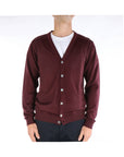 Daniele Fiesoli Cardigan in Lana Merinos Uomo Vino