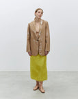 Alysi Blazer in Pelle Verniciata Nude