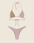 F**K Bikini Triangolo con Slip Americano Fisso Rosa Gold