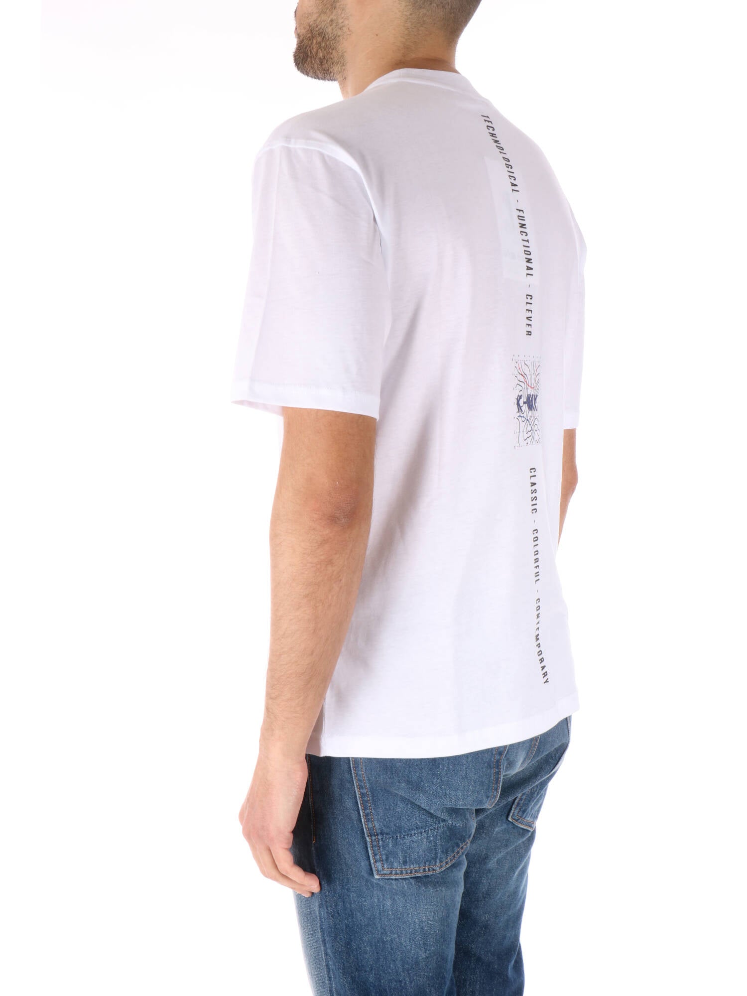 K-way t-shirt bianca con stampa