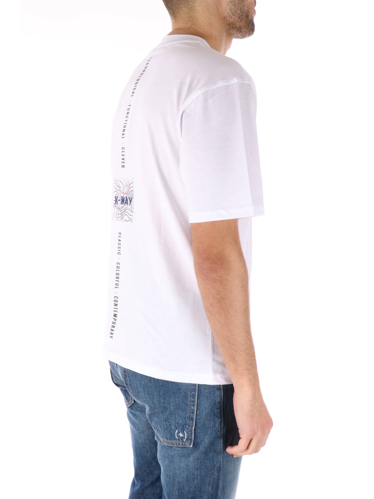 K-way t-shirt bianca con stampa