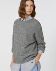 Max Mara Weekend Maglia in Alpaca e Cotone Grigio Medio