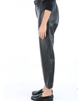 Kocca Pantaloni in Ecopelle con Cintura Donna Nero
