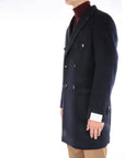 Breras Milano Cappotto Doppiopetto in Lana Uomo Blu