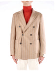 Breras Milano Giacca Doppiopetto in Lana Uomo Cammello