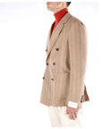 Breras Milano Giacca Doppiopetto in Lana Uomo Cammello