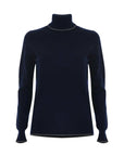 Kocca Pullover a Collo Alto con Dettagli in Strass Donna Blu