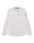 Max Mara Studio Camicia in Seta Elegante con Dettagli Gioiello Grigio Perlato