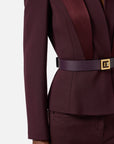 Elisabetta Franchi Giacca Crêpe Rever Raso Merlot