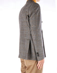 Breras Milano Giacca Doppiopetto Check in Lana Uomo Grigio