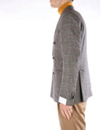 Breras Milano Giacca Doppiopetto Check in Lana Uomo Grigio